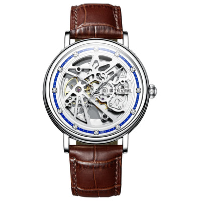 TEVISE Amistad II Wheel Automatic Leather Silver/White Watch