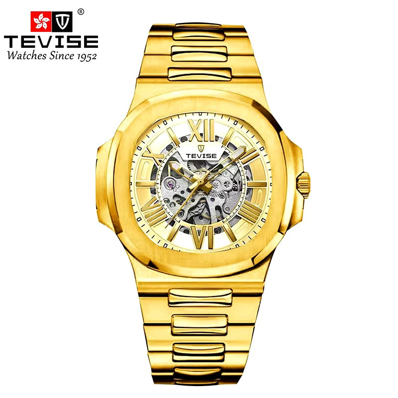 TEVISE Engineer Powerhouse Automatic Kinetic Watch Gold