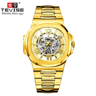 TEVISE Engineer Powerhouse Automatic Kinetic Watch Gold