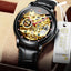 TEVISE Namura Skeleton Automatic Black/Gold Red Arm Watch