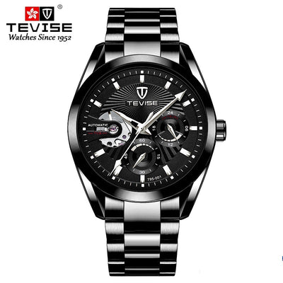 TEVISE Classic Automatic Partial Skeleton Black Watch