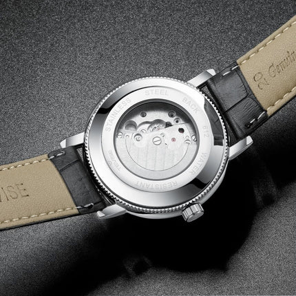 TEVISE Namura II Classic Moonphase Silver/White/Brown Watch