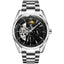 TEVISE Classic Automatic Partial Skeleton Moonphase Silver/Black Watch