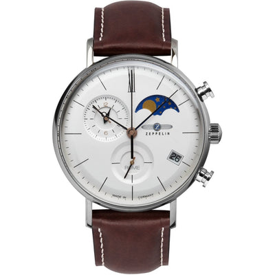 ZEPPELIN 7198-4 Rome Silver / White Moonphase Watch