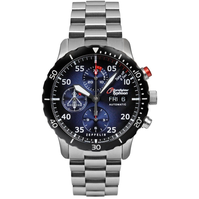 ZEPPELIN Men's Eurofighter Automatic Chronograph Steel Bracelet Watch 7218M3