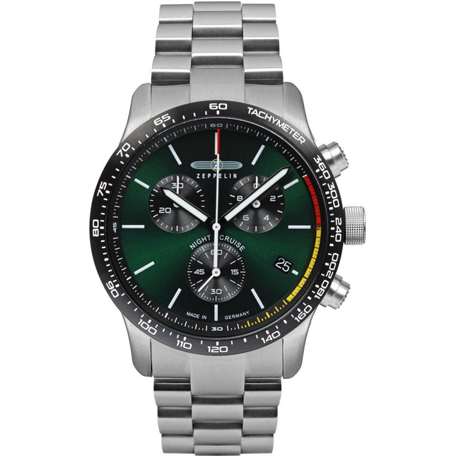 ZEPPELIN Men's Night Cruise 7288M-4 Chronograph Steel Bracelet Watch