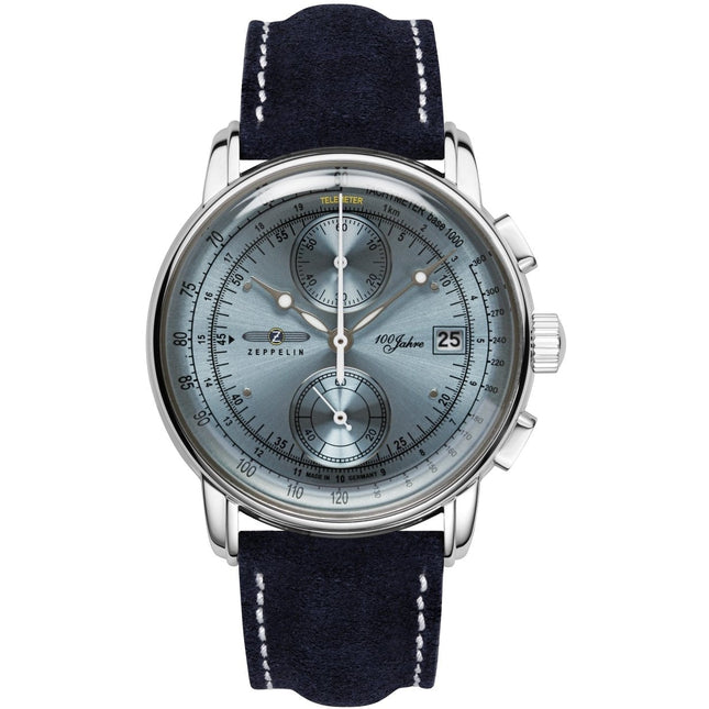ZEPPELIN Men's 100 Jahre 8670-4 Chronograph Leather Watch
