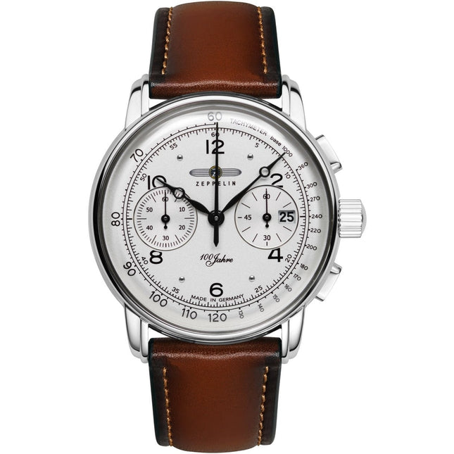 ZEPPELIN Men's 100 Jahre 8676-1 Chronograph Leather Watch