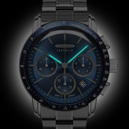 ZEPPELIN Men's New York Chronograph Steel Bracelet 8878MB3 Watch
