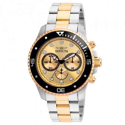 INVICTA Men's 45mm Classic Pro Diver Chronograph Two Tone Gold Edition Watch