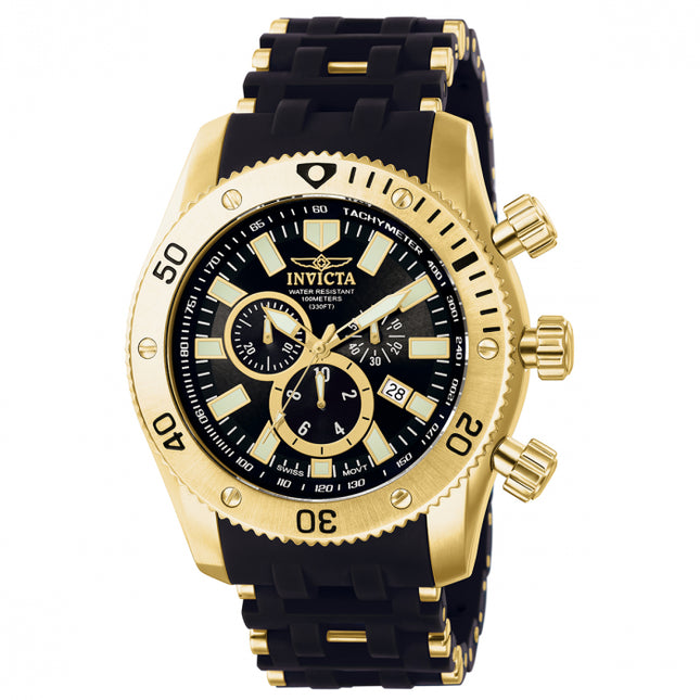 INVICTA Men's Sea Spider 50mm Gold / Black Chronograph 100m Watch
