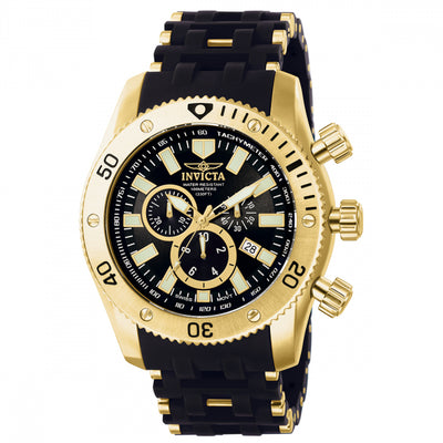 INVICTA Men's Sea Spider 50mm Gold / Black Chronograph 100m Watch