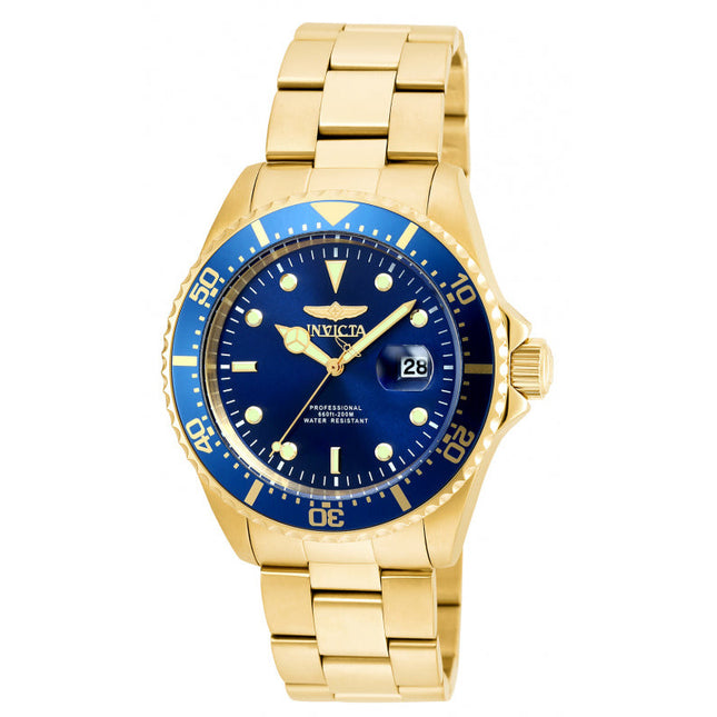 INVICTA Men's 43mm Pro Diver Gold/Blue 200m Watch
