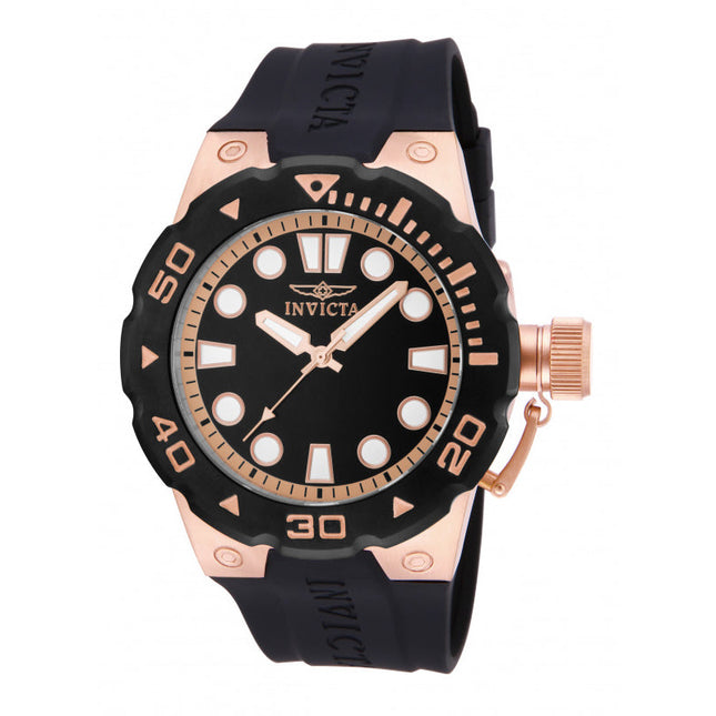 INVICTA Men's 51mm Pro Diver Chunky Rose Gold/Black Silicone 200m Watch