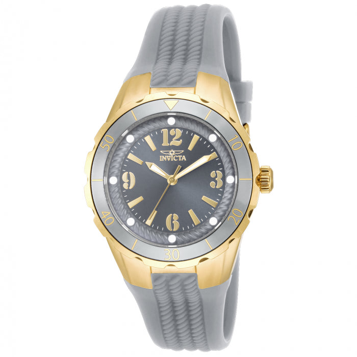 INVICTA Women's Angel Halo Silicone Watch Grey/Gold