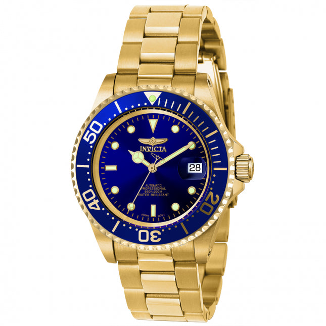 INVICTA Men's Pro Diver 40mm 18k Plated Automatic Full Gold/Blue Watch