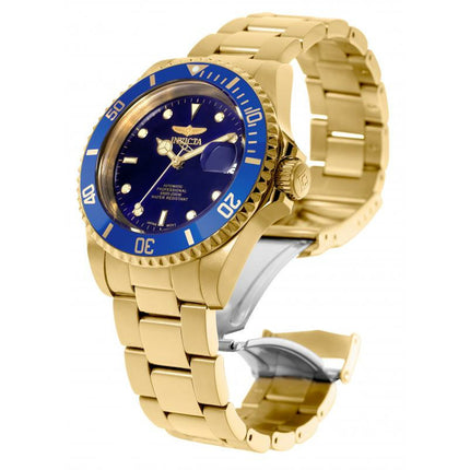 INVICTA Men's Pro Diver 40mm 18k Plated Automatic Full Gold/Blue Watch