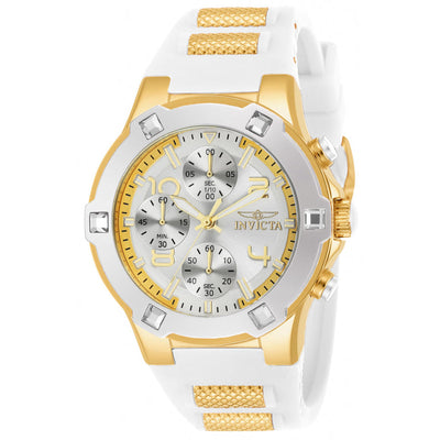INVICTA Women's SPORT Elitist Gold / White Silicone Chronograph Watch