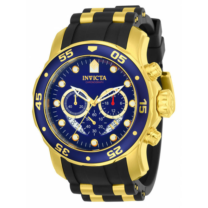 INVICTA Men's Colossus 49.5mm Pro Diver Silicone Blue/Gold Watch ...