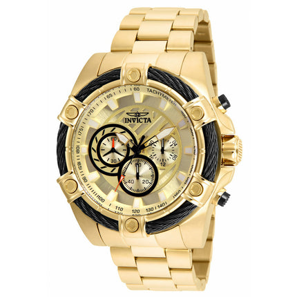 INVICTA Men's Bolt Jet Engine Wire 52mm Chronograph Watch Gold/Black
