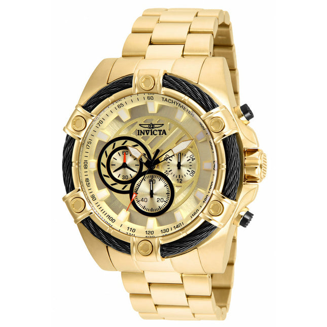 INVICTA Men's Bolt Jet Engine Wire 52mm Chronograph Watch Gold/Black