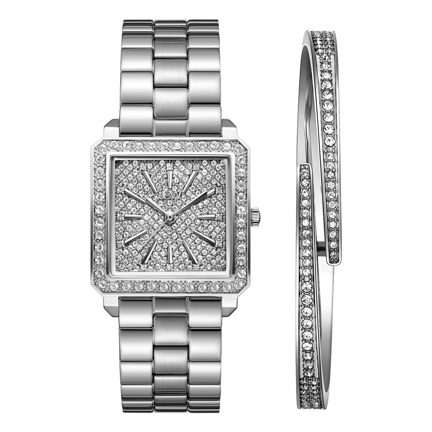 JBW Cristal 28 Silver + Bracelet Watch