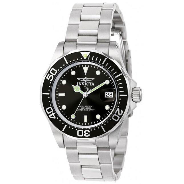 INVICTA Men's Pro Diver 40mm Oyster Bracelet 200m Silver/Black Watch