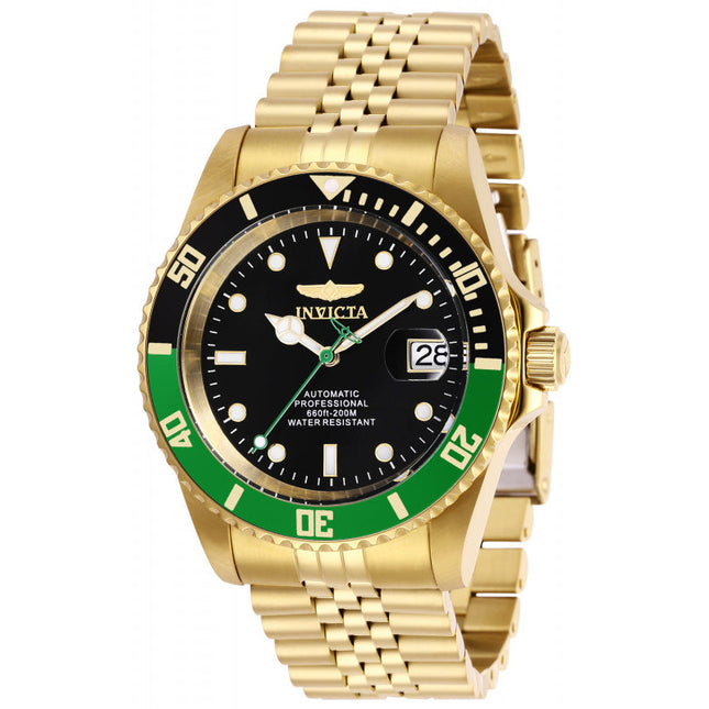 INVICTA Men's 42mm Pro Diver Automatic Jubilee Gold/Black Sprite 200m Watch