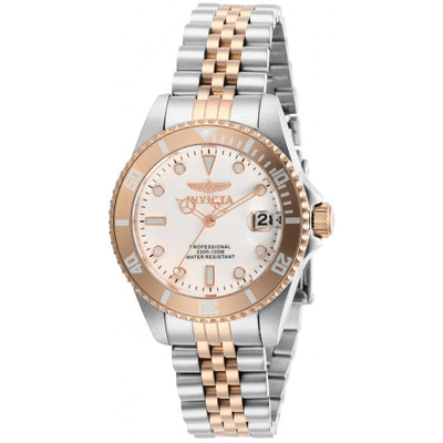 INVICTA Women's Pro Diver Lady 34mm 100m Jubilee Two Tone Rose Gold Watch