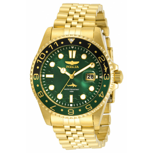 INVICTA Men's 43mm Jubilee Pro Diver Gold Edition / Green Watch