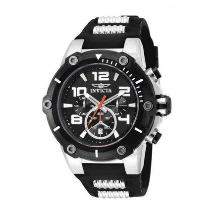 INVICTA Men's Speedway Fury 51mm Silicone Watch Black/Silver