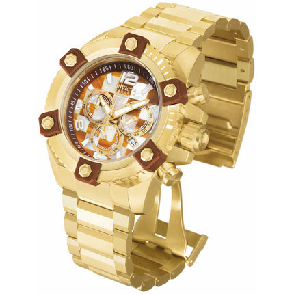 INVICTA Men's Reserve Check Gold/Brown Chronograph 56mm Watch