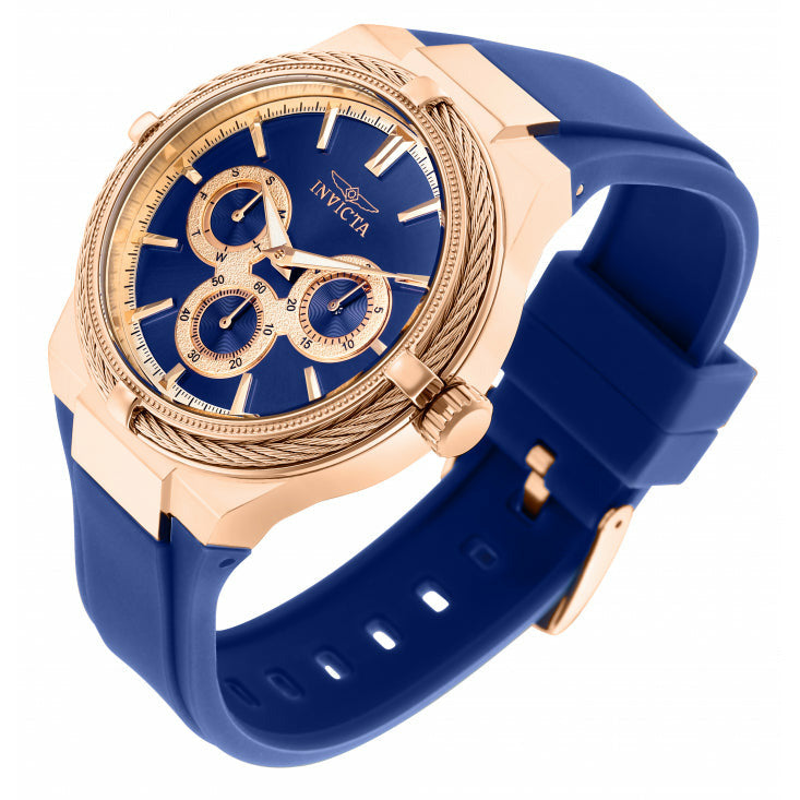 INVICTA Women's Bolt Rose Gold/Blue Silicone Cable 39mm Watch