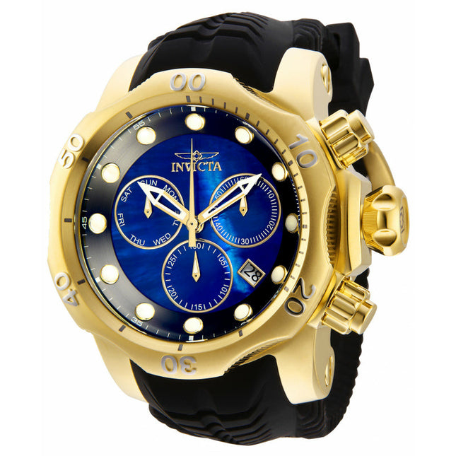 INVICTA Men's Venom Chronograph 1000m Silicone Gold/Blue 54mm Watch
