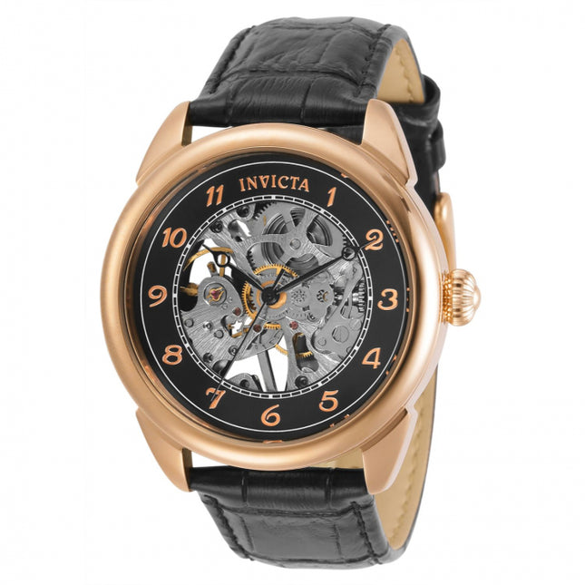 INVICTA Men's Classic Vintage Automatic 42mm Rose Gold Black Leather Watch