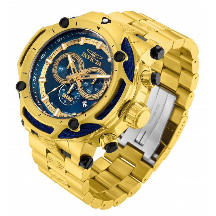 INVICTA Men's SHAQ Chronograph 60mm Steel Gold/Blue Watch