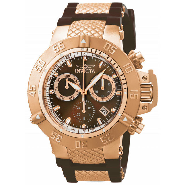 INVICTA Men's SUBAQUA NOMA III Chronograph 50mm Rose Gold/Brown Silicone Steel Infused Watch
