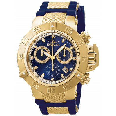 INVICTA Men's SUBAQUA NOMA III Chronograph 50mm Gold/Blue Silicone Steel Infused Watch