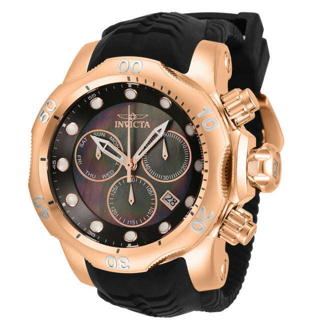 INVICTA Men's Venom Chronograph 1000m Silicone Rose Gold/Black 54mm Watch