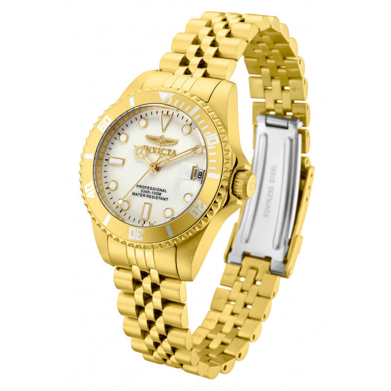 INVICTA Women's Pro Diver Lady 34mm 100m Jubilee Gold Tone Watch