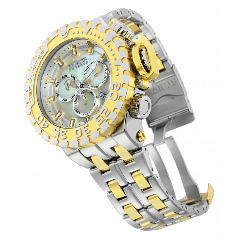 INVICTA Men's Sea Hunter Two Tone 57mm Mother of Pearl Oyster Watch