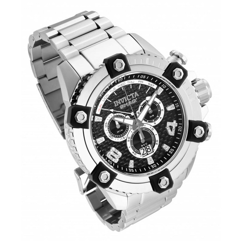 INVICTA Men's SHAQ Diamond Chronograph 60mm Steel/Black 45 Diamonds Watch