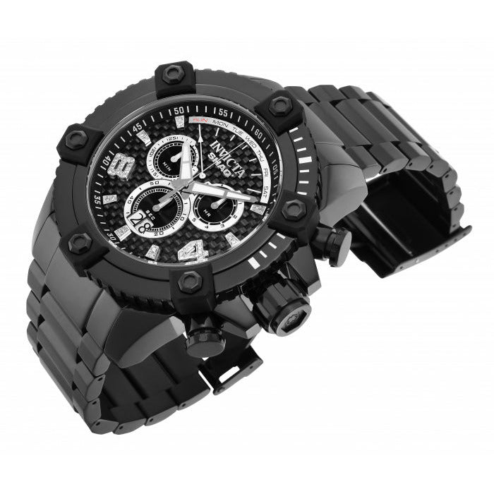 INVICTA Men's SHAQ Chronograph 60mm Steel Black Ionic 45 Diamonds Watch