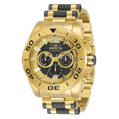 INVICTA Men's Speedway Carbon Fiber Chronograph 18k Gold Plated Watch