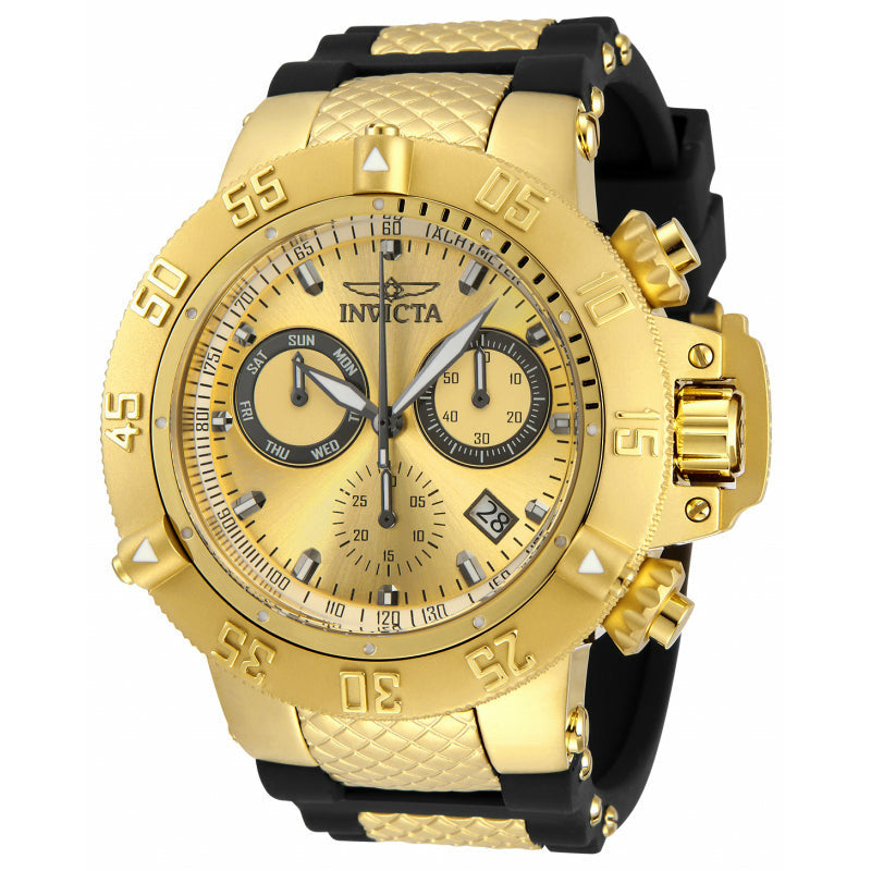 INVICTA Men's SUBAQUA NOMA III Chronograph 50mm Gold/Black Silicone Steel Infused Watch