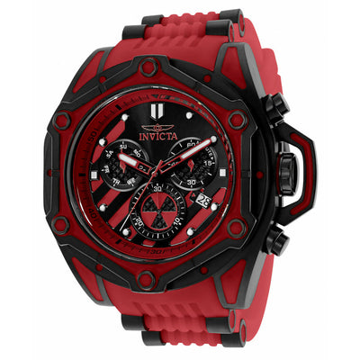 INVICTA Men's Sea Monster Chronograph Silcone Red/Black 54mm Watch