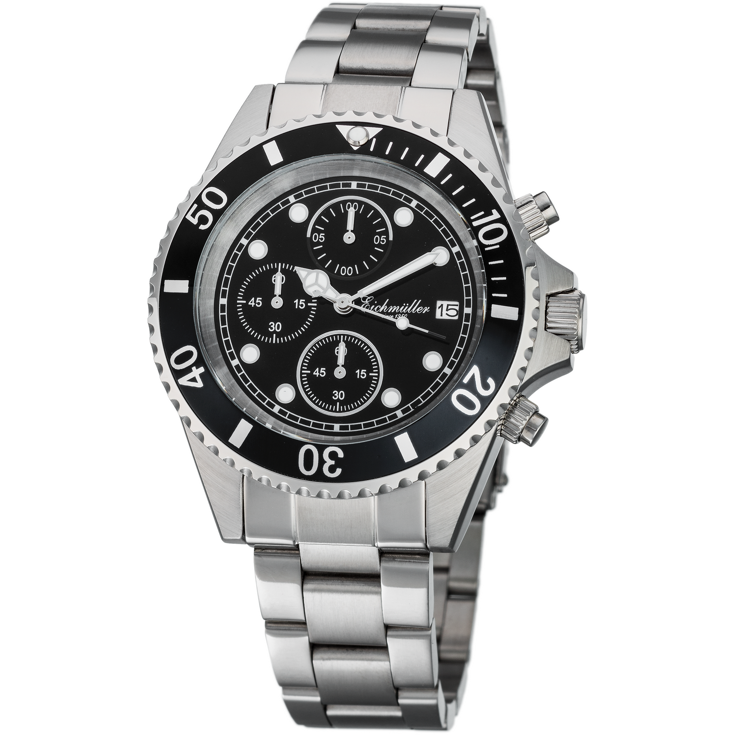 EICHMULLER since 1950 Diver Chrono 20ATM Silver/Black Watch