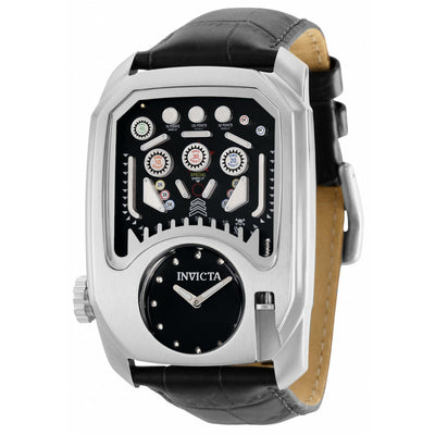 INVICTA Men's Cuadro Pinball Leather Black 41mm Watch