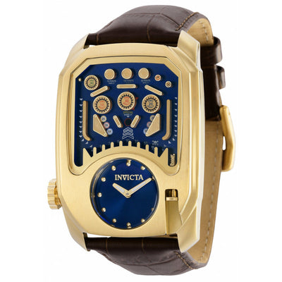 INVICTA Men's Cuadro Pinball Ionic Leather Gold/Brown 41mm Watch