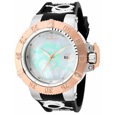 INVICTA Men's SUBAQUA Dragon 50mm Silicone Silver/Rose Gold Watch